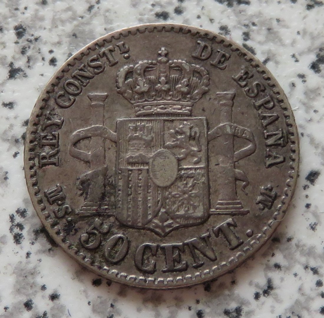  Spanien 50 Centimos 1881   