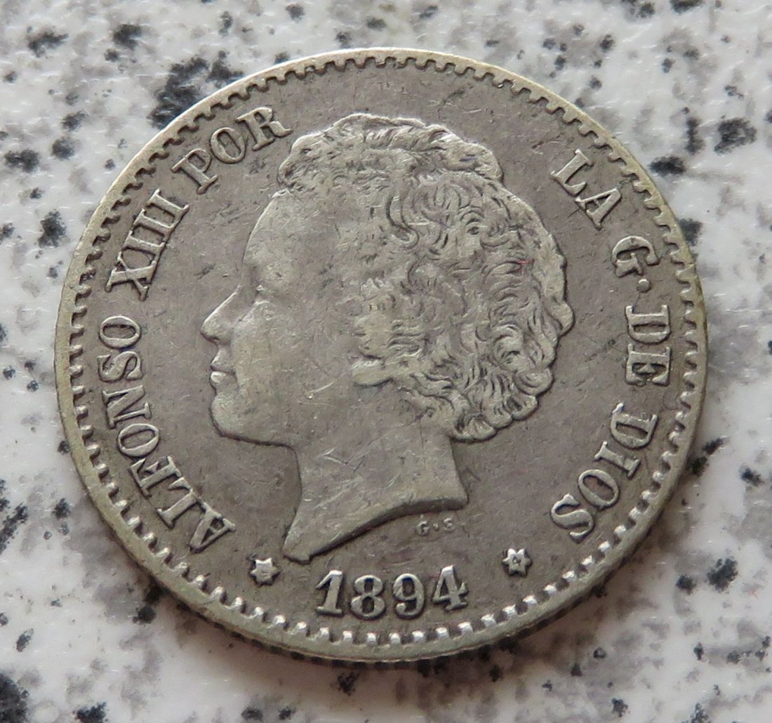  Spanien 50 Centimos 1894   