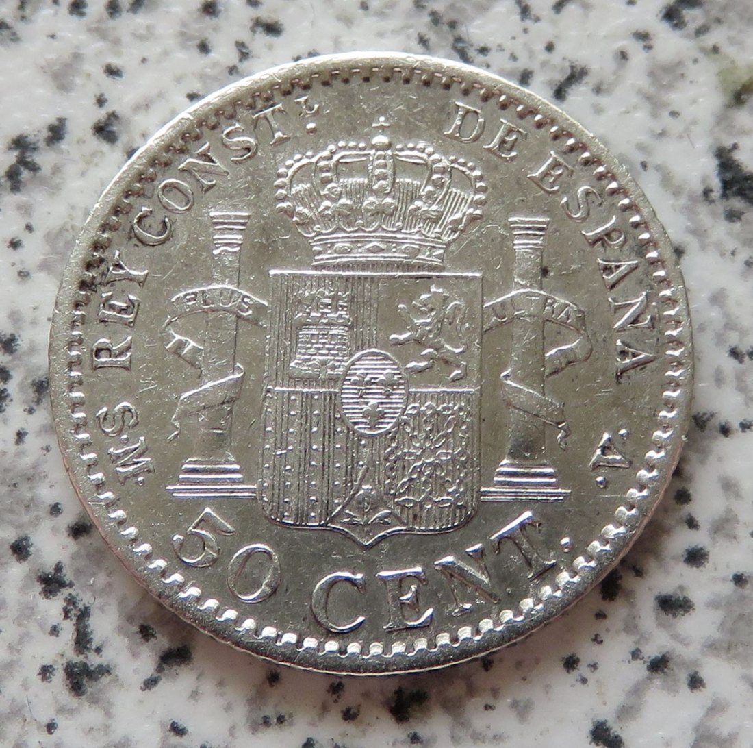  Spanien 50 Centimos 1904 SM V   