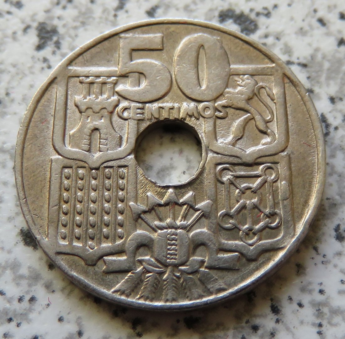  Spanien 50 Centimos 1949 Sternchen 63   