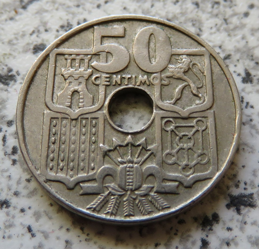  Spanien 50 Centimos 1949 Sternchen 65   