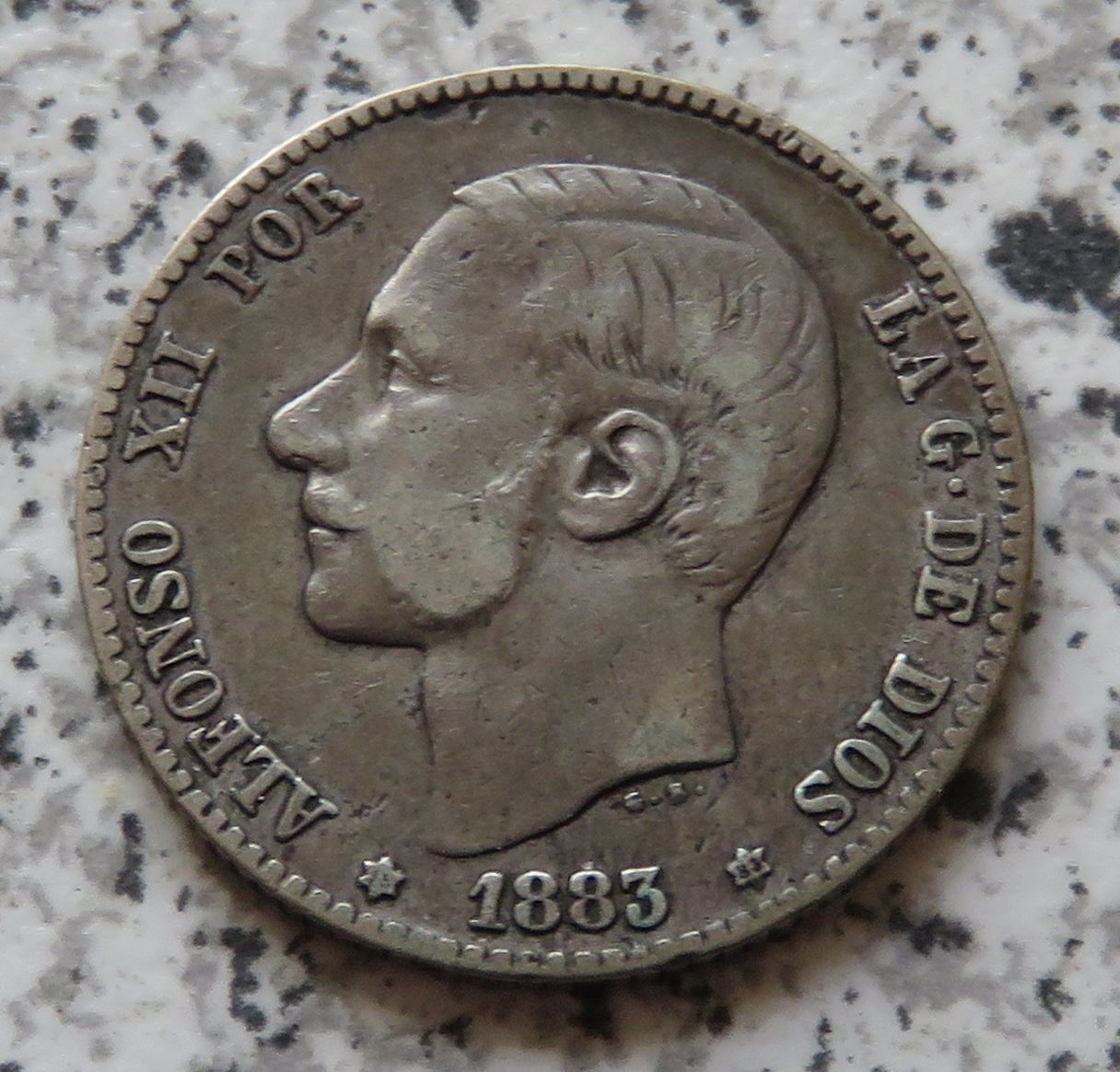  Spanien 1 Peseta 1883   