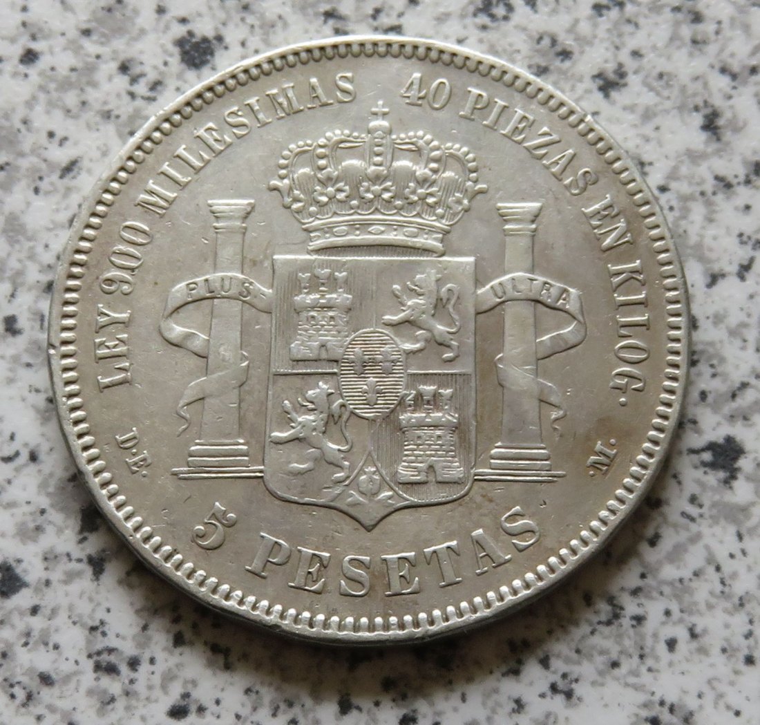  Spanien 5 Pesetas 1875   