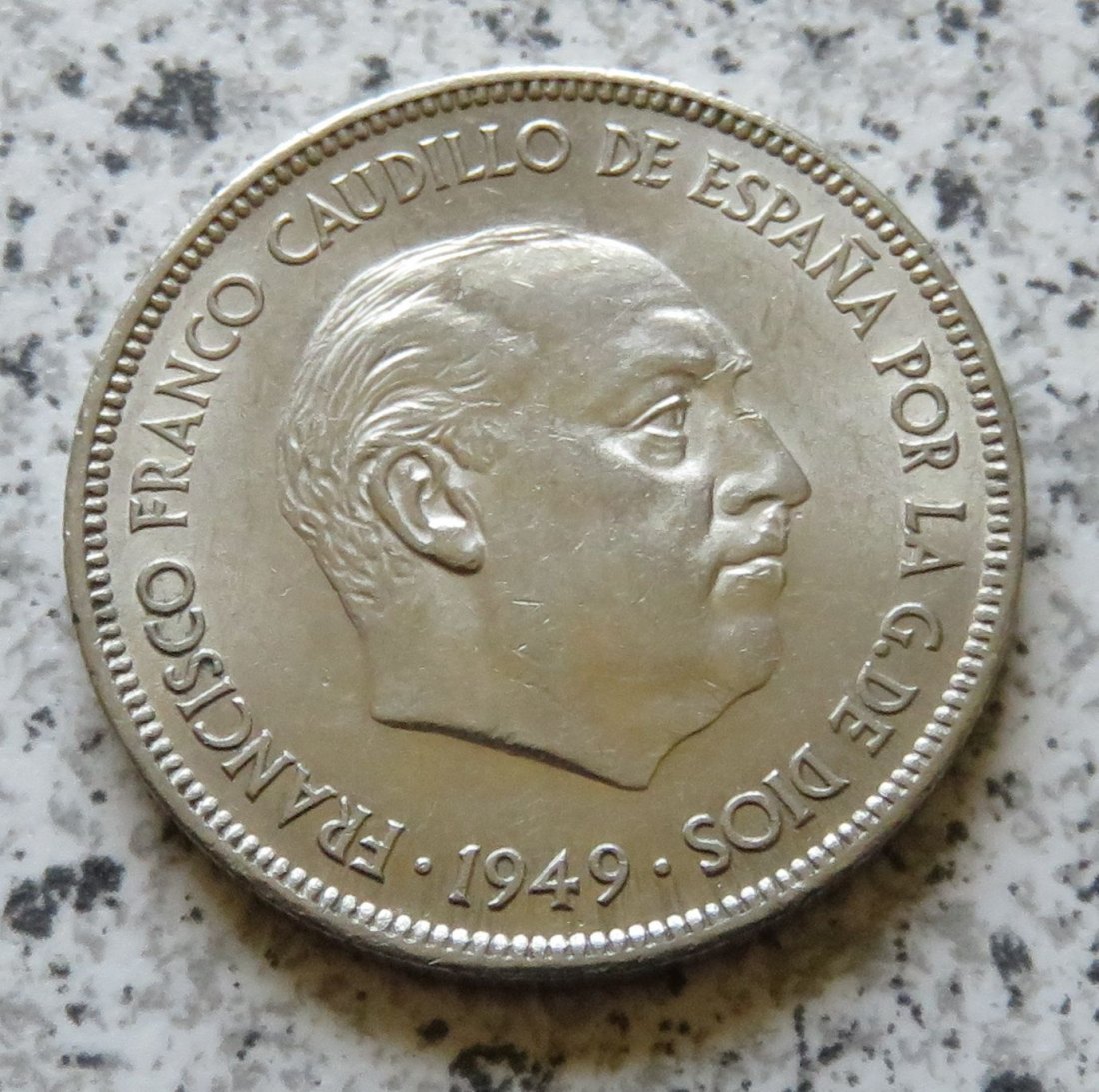  Spanien 5 Pesetas 1949 Sternchen 50   