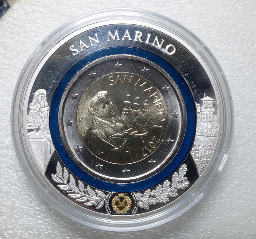  2 Euro Polymerring -Gedenkausgabe, San Marino -Europa 2017   