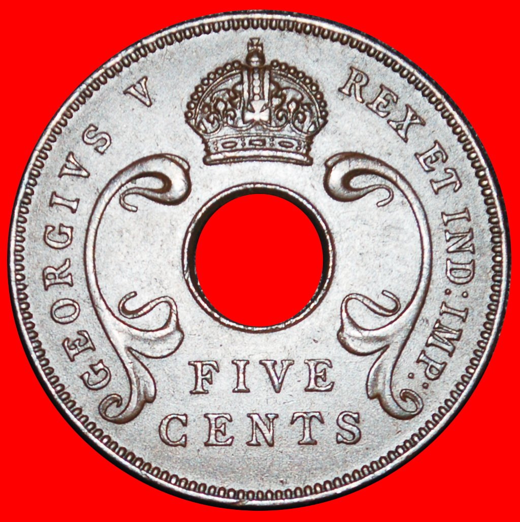  Ⰶ GREAT BRITAIN (1921-1936): EAST AFRICA★ 5 CENTS 1935! GEORGE V (1911-1936) LOW START ★ NO RESERVE!   