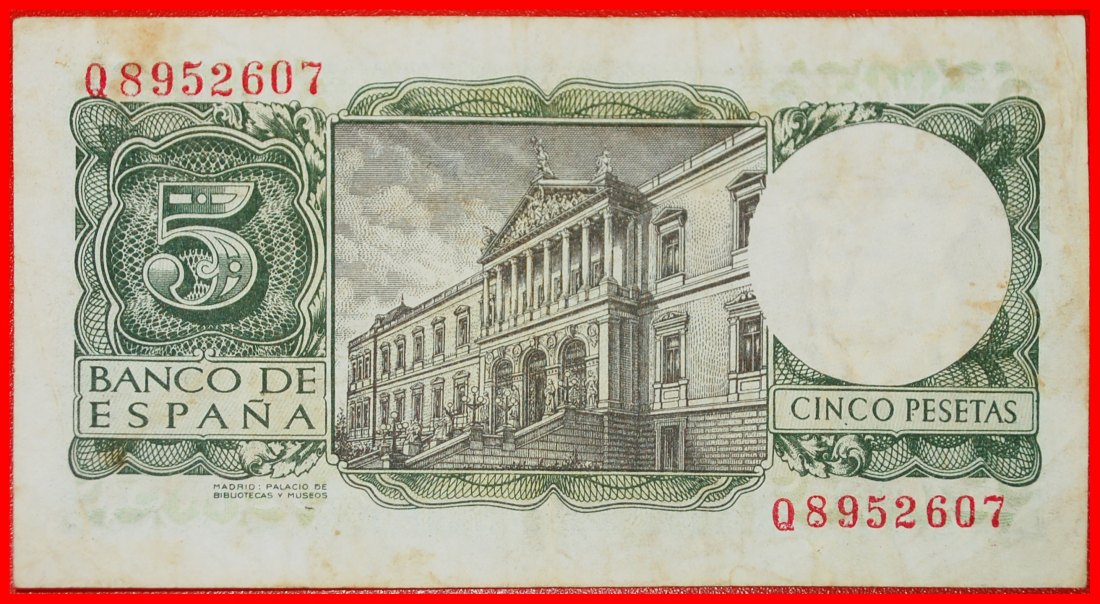  Ⰶ GENERALISSIMO FRANCO 1947-1975: SPAIN★5 PESETAS 1954 ALFONSO X (1221-1284)★LOW START ★ NO RESERVE!   