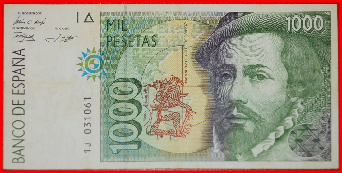Ⰶ MOCTEZUMA II (1502-1520): SPAIN★ 1000 PESETAS 1992 (1996) HOAX 1492! CRISP★LOW START ★ NO RESERVE!