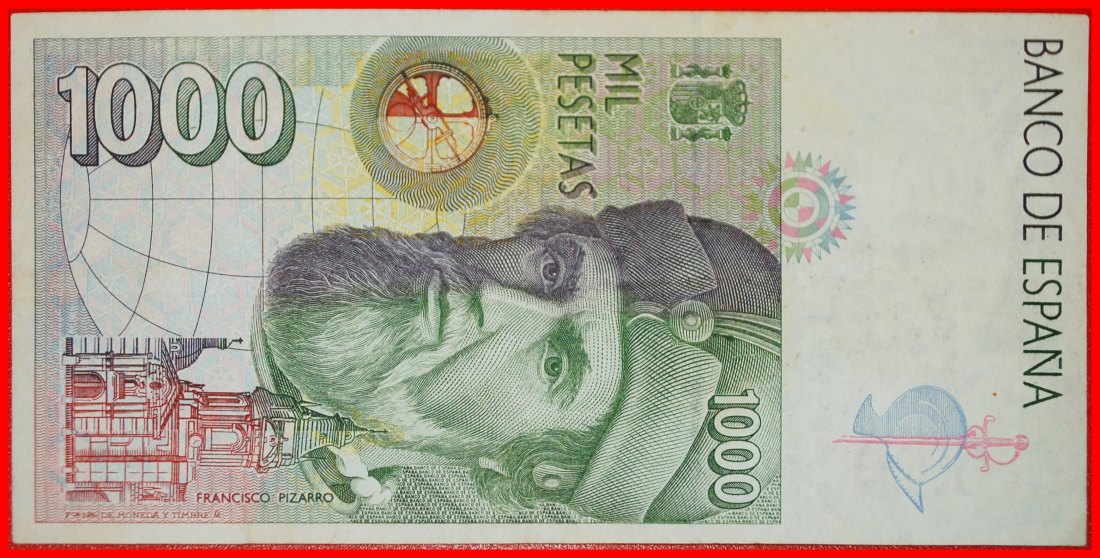  Ⰶ MOCTEZUMA II (1502-1520): SPAIN★ 1000 PESETAS 1992 (1996) HOAX 1492! CRISP★LOW START ★ NO RESERVE!   
