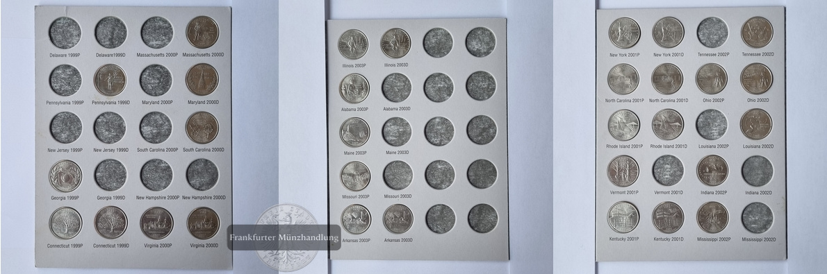  USA, Washington Quarters State Collection 1999-2003 FM-Frankfurt   