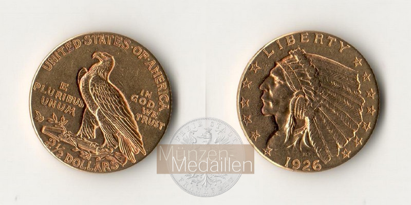 USA MM-Frankfurt Feingewicht: 3,76g 2,5 Dollar 1926 