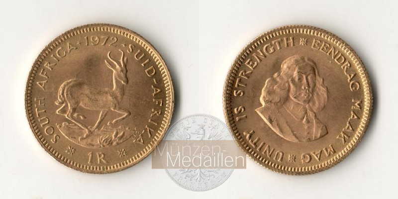 Süd-Afrika MM-Frankfurt  Feingewicht: 3,66g 1 Rand 1972 