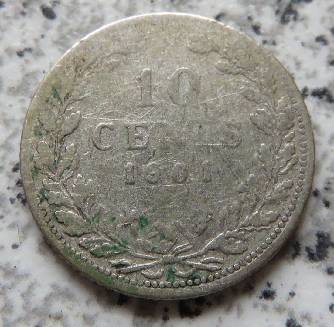  Niederlande 10 Cents 1901, Belegstück   