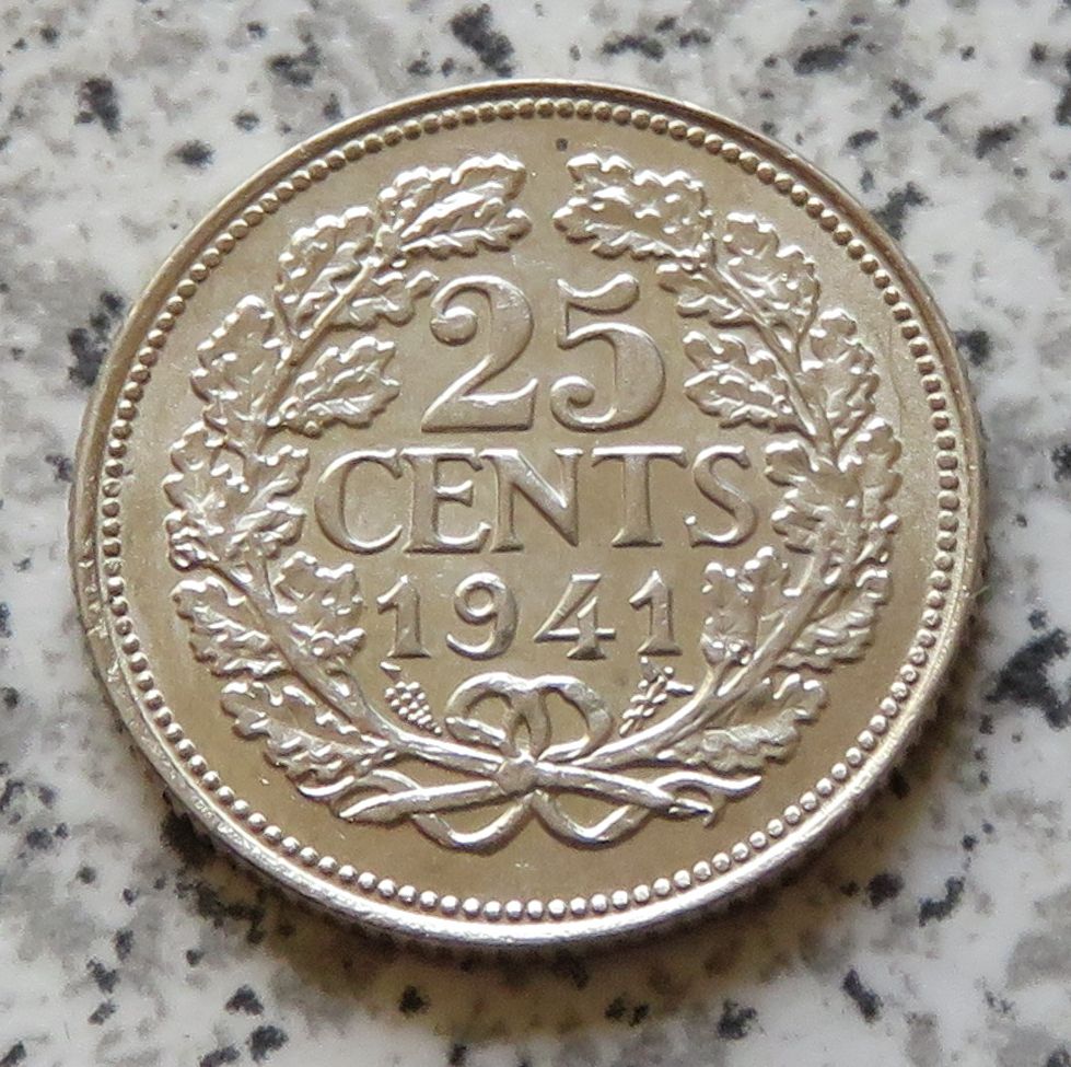  Niederlande 25 Cents 1941   