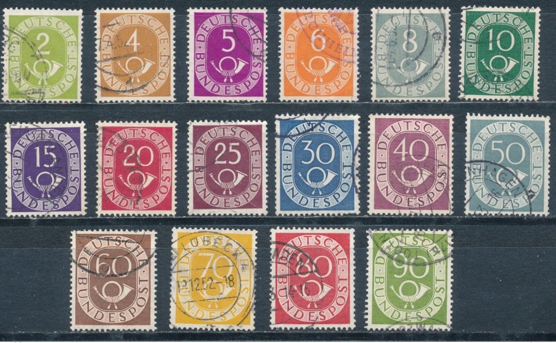 BUND BRD 123-138 Sauber gestempelt Bund 136 mit Vollstempel Lübeck
