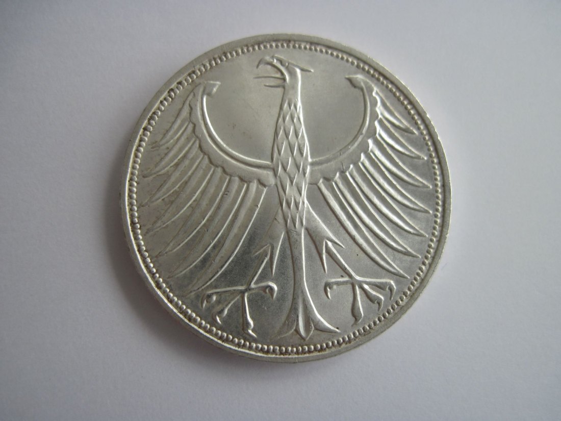  5 DM 1969 F Silberadler Erhaltung vz+   