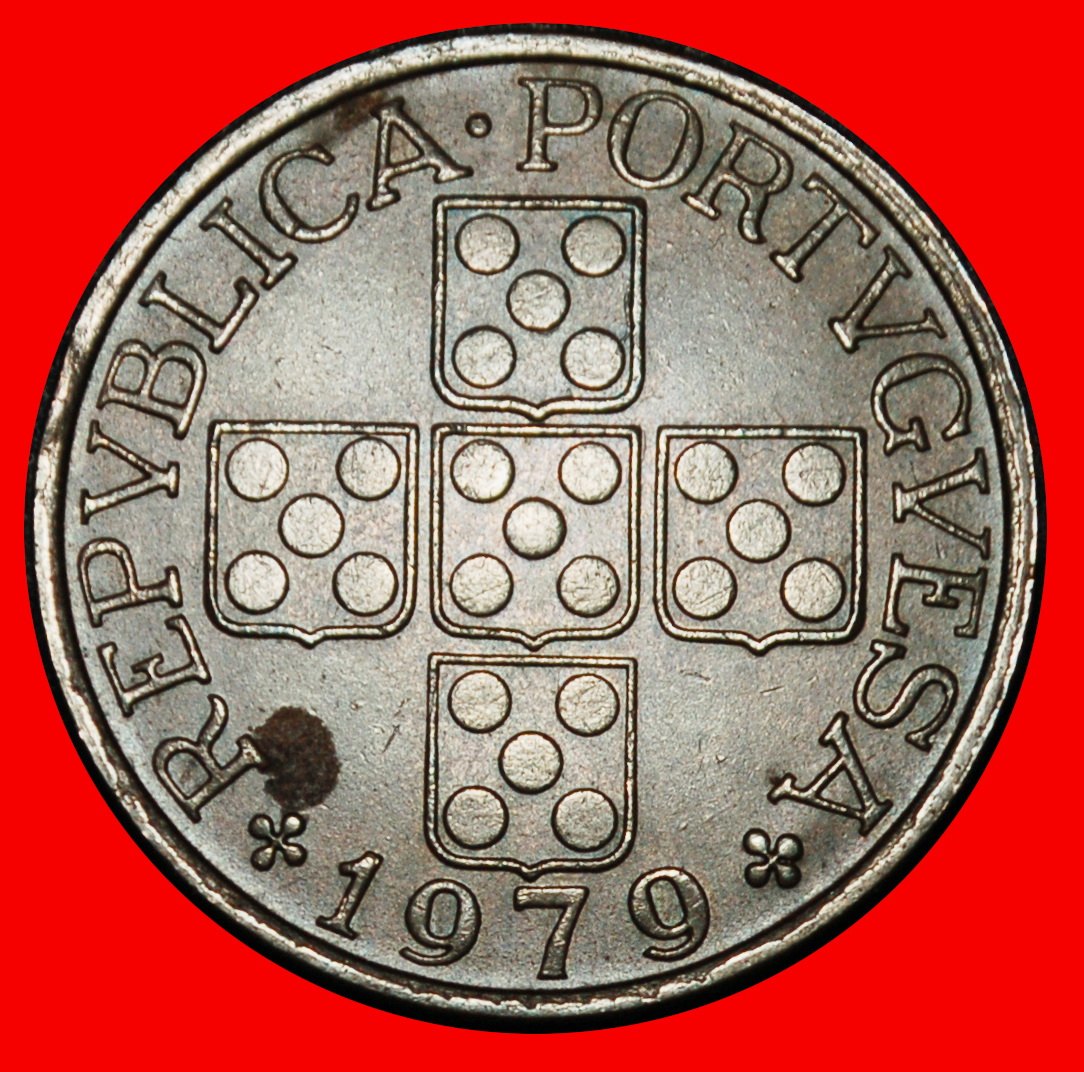  Ⰶ 25 SILVER BEZANTS (1969-1979): PORTUGAL ★ 1 ESCUDO 1979 OPPOSITE ALIGNMENT★LOW START ★ NO RESERVE!   