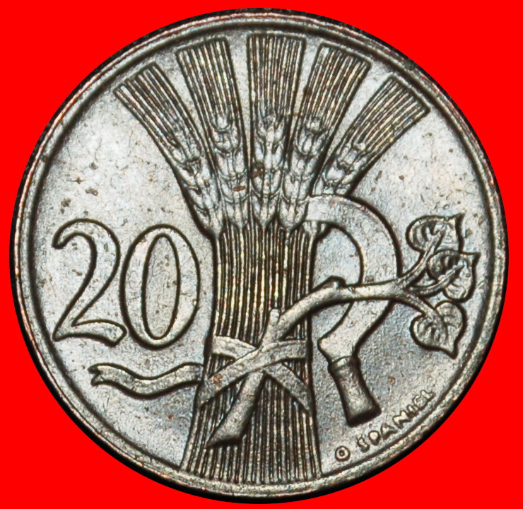 Ⰶ COMMUNISM SICKLE (1947-1950): CZECHOSLOVAKIA★20 HELLERS 1948 LION UNCOMMON★LOW START ★ NO RESERVE!