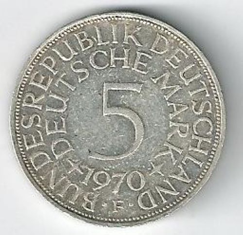  Germany 5 marks 1970 F   