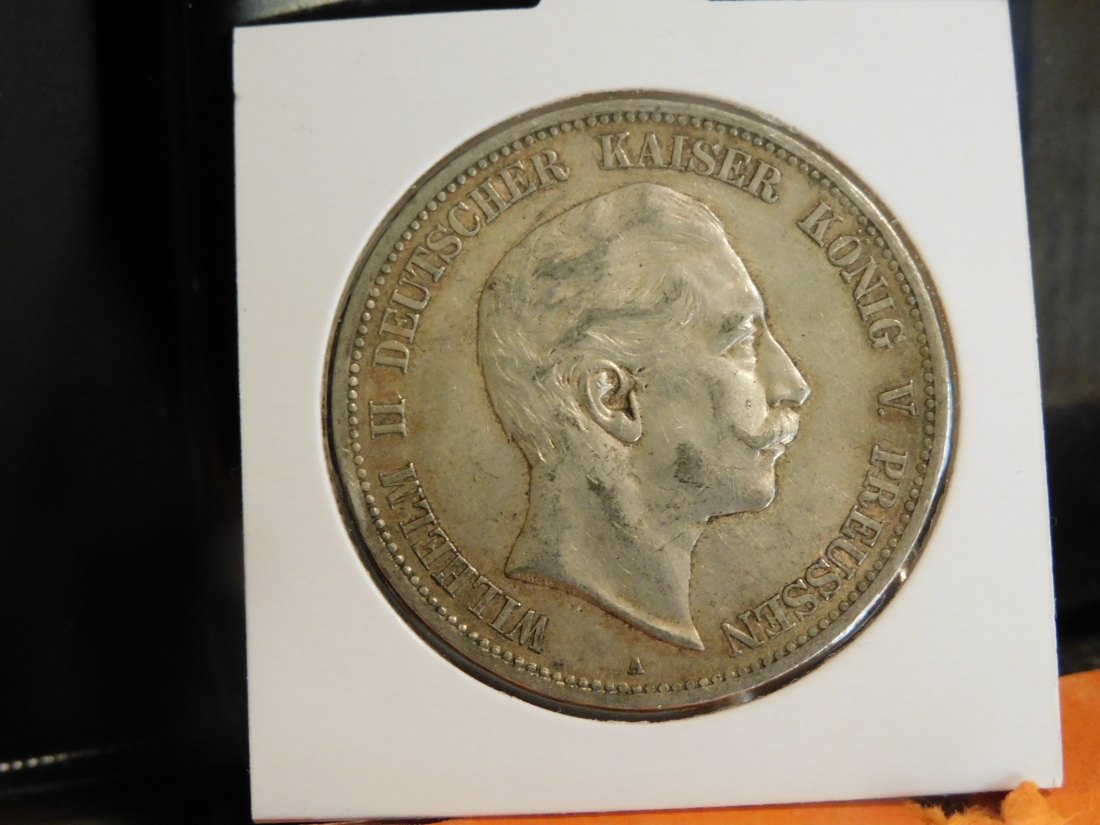 GERMANY 5 MARK 1908 PRUSSIA.GRADE-PLEASE SEE PHOTOS.