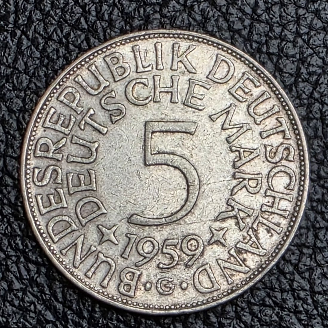  5 Mark Silberadler 1959 G Jaeger 387 XXL Bild prägefrisch   
