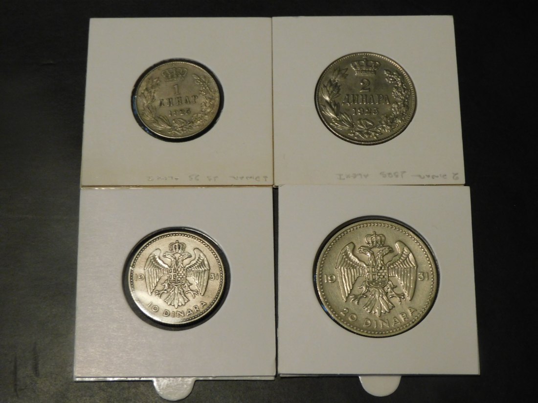  SERBIA 1-2 DINAR 1925-10-20 DINAR 1931.GRADE-PLEASE SEE PHOTOS.   