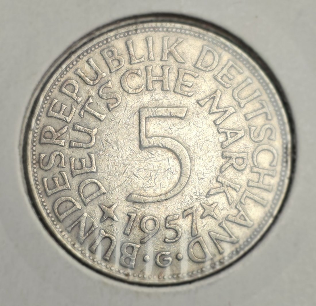  5 Mark Silberadler 1957 G Jaeger 387 XXL Bilder   