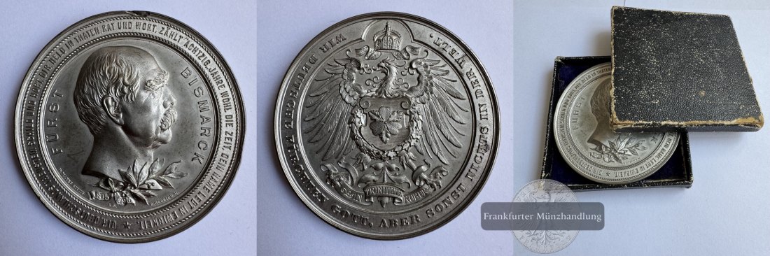  Deutschland Medaille Bismarck FM-Frankfurt CuZn: 70,46g   