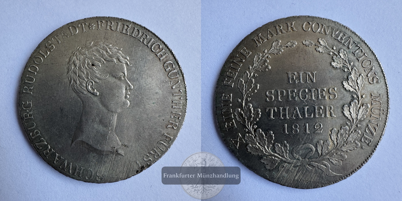  Deutschland 1 Thaler 1812 Frederick Günther FM-Frankfurt KM#156 Feinsilber: 23,37g   