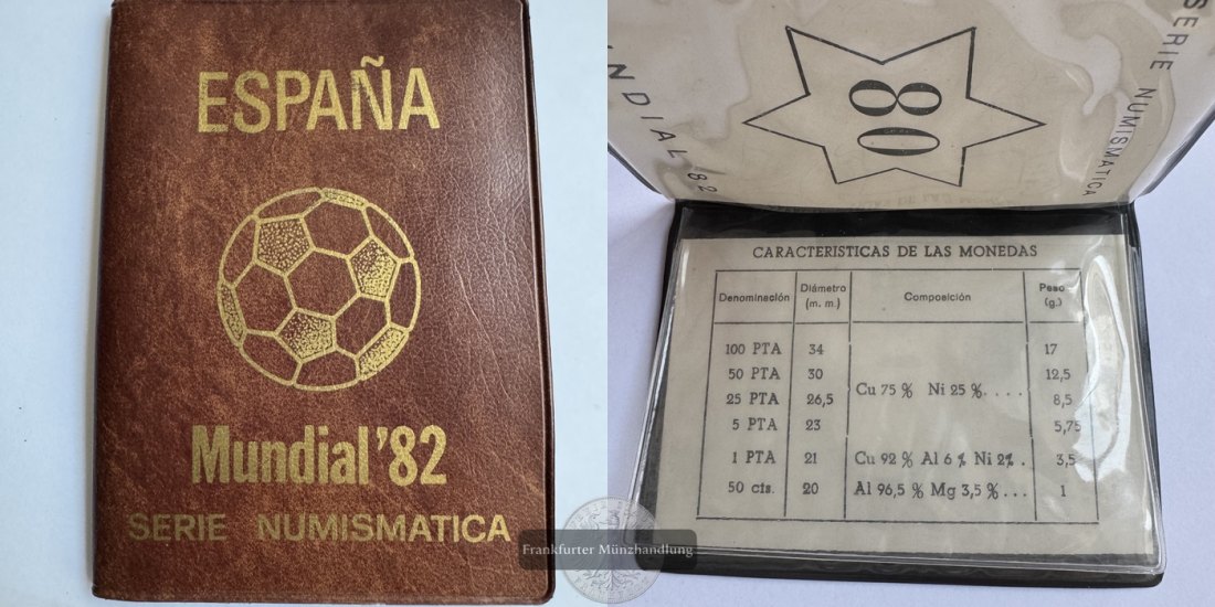  Spanien Münzenset 1980 Mundial '82 FM-Frankfurt Unedles Metall: 48,25g   