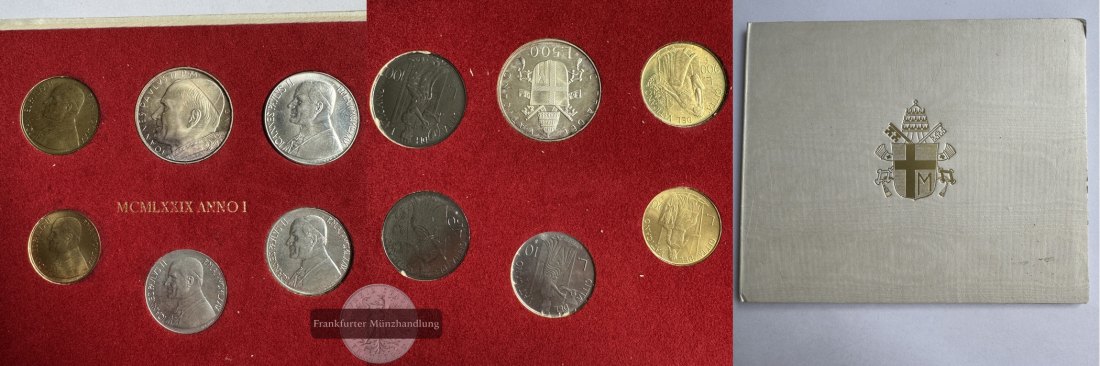  Vatikanstadt 10,20,50,100,200,500 Lire Münzenset FM-Frankfurt Feinsilber: 9,2g   