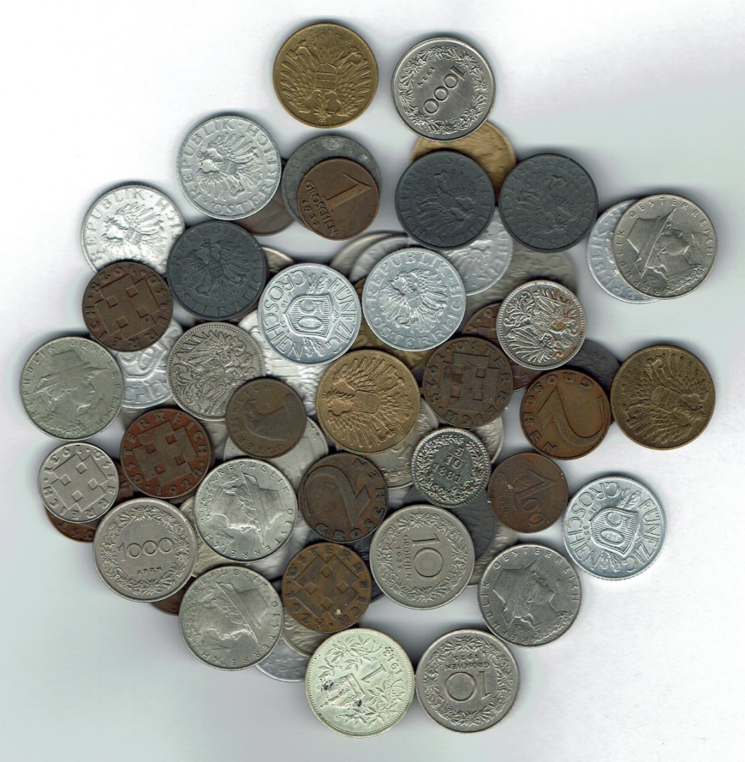  SZAIVERT ÖSTERREICH 1. UND 2. REPUBLIK LOT ALTES KURSGELD UNEDLES METALL   
