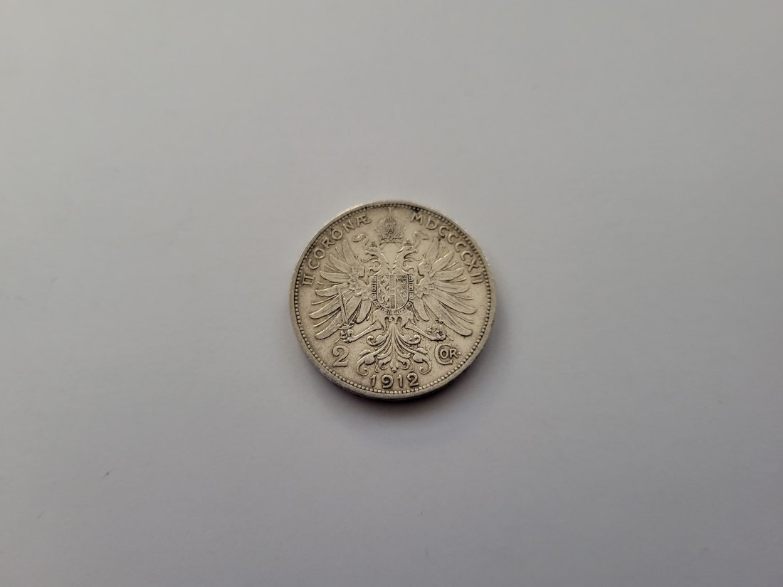  2 Kronen 1912 silber 8,35g fein Kronenwährung Österreich Franz Joseph I. Spittalgold9800 (1281)   