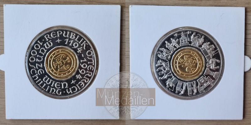 Österreich  1000 Schilling MM-Frankfurt  Feingold: 12,82g 800 Jahre Münze Wien 1994 