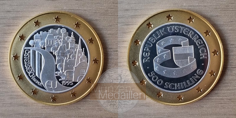 Österreich MM-Frankfurt Feing.: 7,99g Gold / 4,69g Silber 500 Schilling 1995