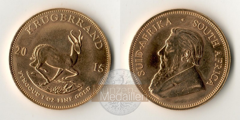 Süd Afrika  1 Unze MM-Frankfurt Feingold: 31,1g Krügerrand 2015 