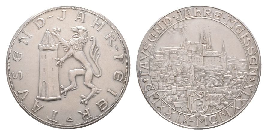  Medaille; Meissen; 1000 Jahr Feier; silber; 19,86 g; Ø 37,3 mm;   