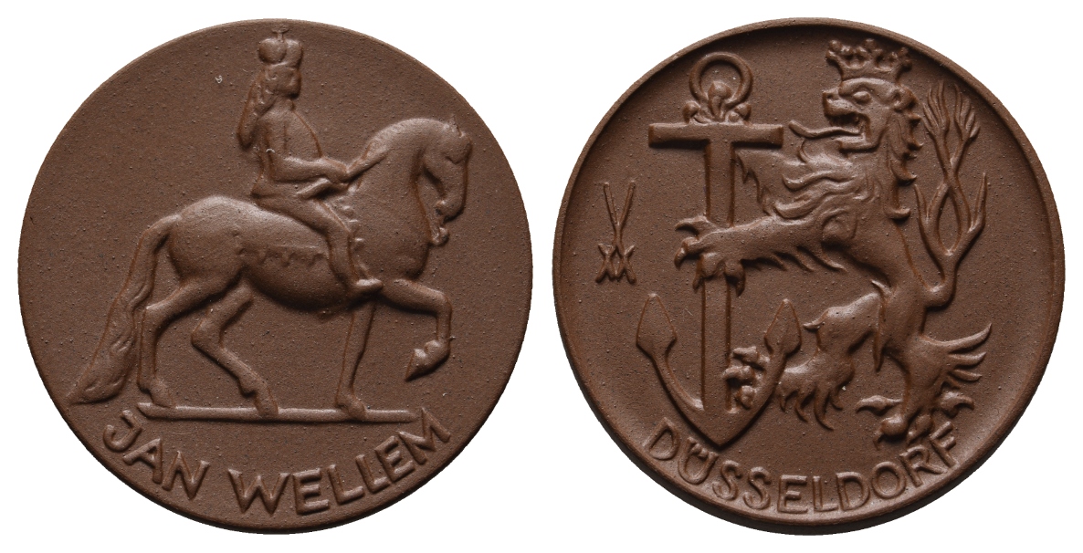  Düsseldorf; Medaille; Jan Wellem; Porzellan; 11,49 g, Ø 41,24 mm   