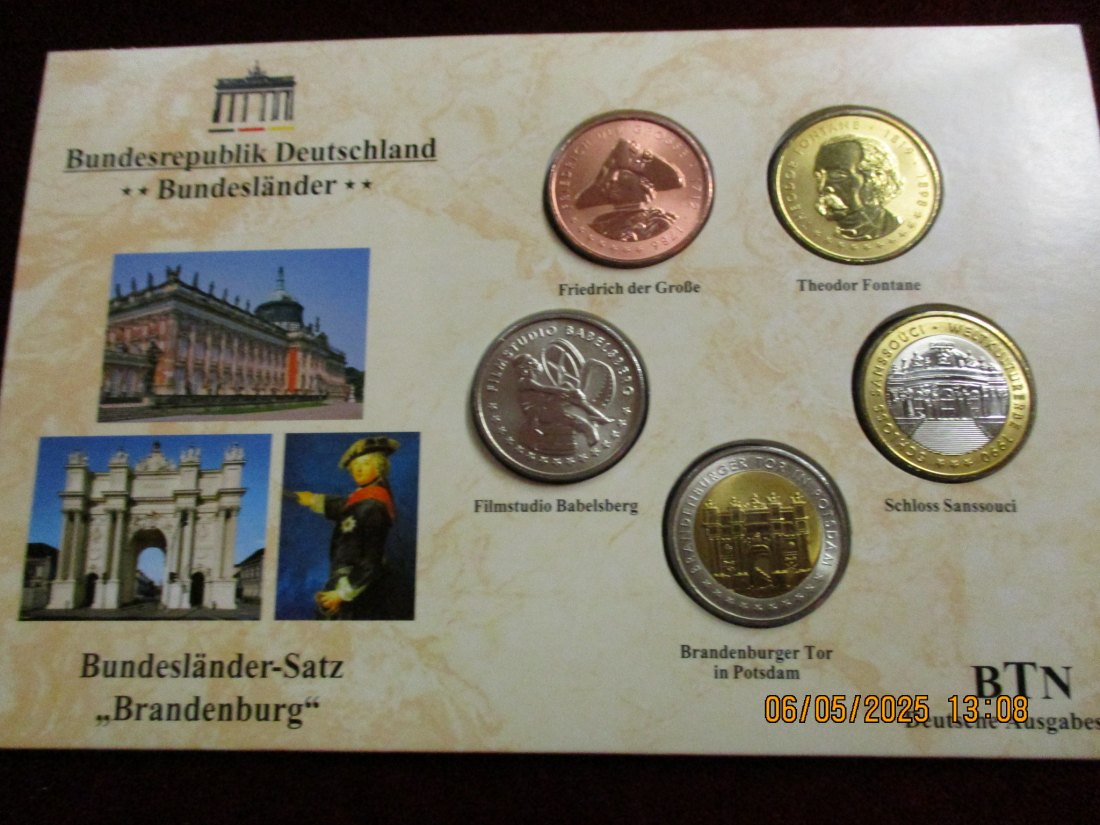  Satz Medaillen im Blister BRD Brandenburg / 3   
