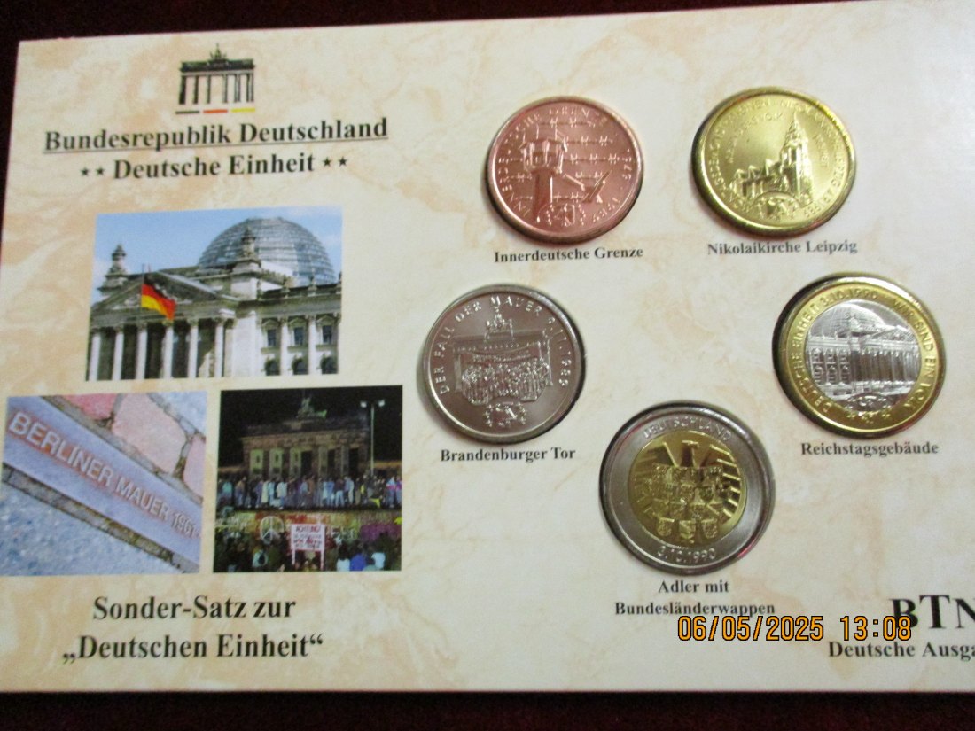  Satz Medaillen im Blister BRD Deutsche Einheit / 3   