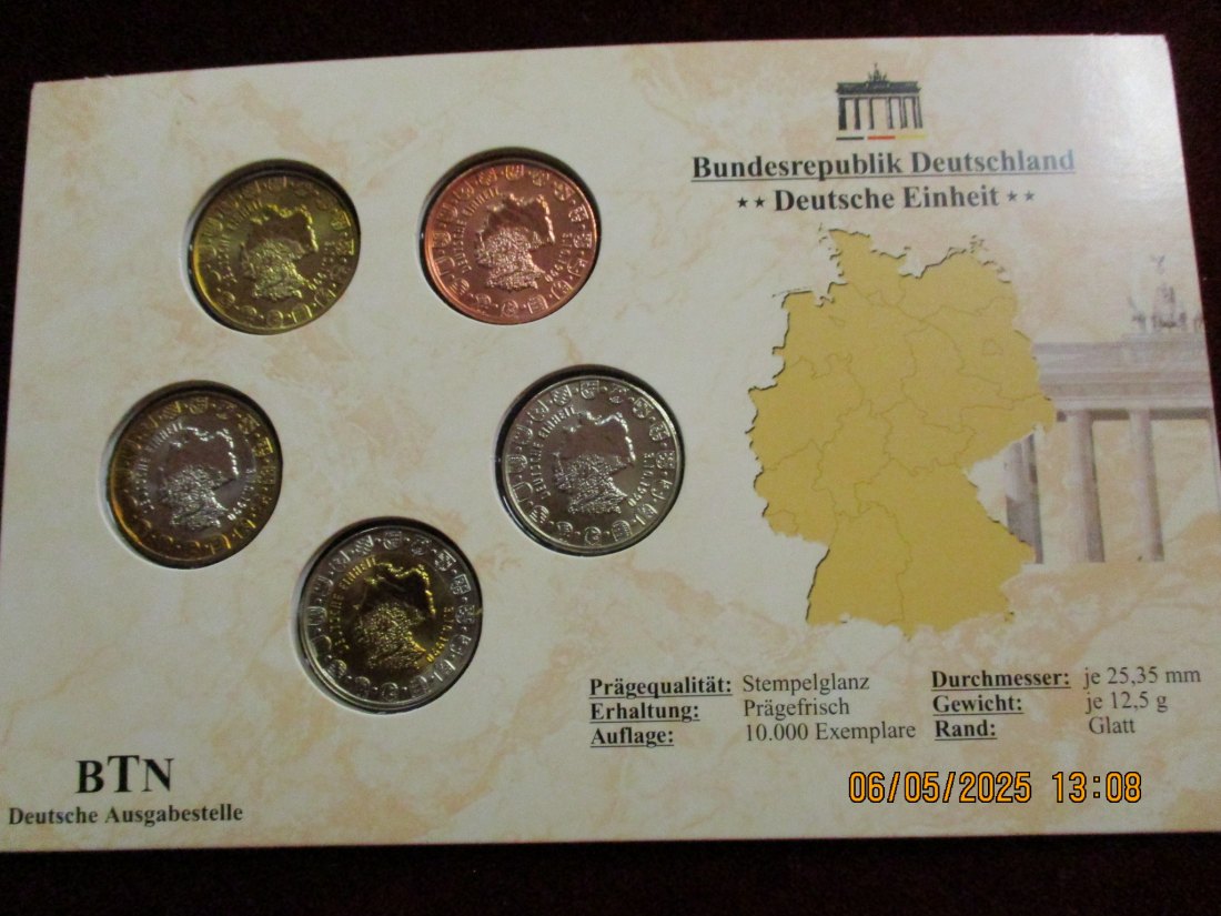  Satz Medaillen im Blister BRD Deutsche Einheit / 3   