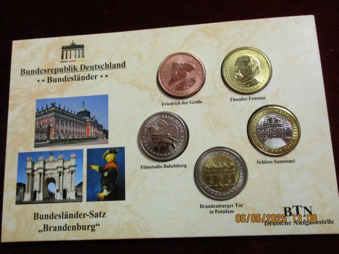  Satz Medaillen im Blister BRD Brandenburg / 3   