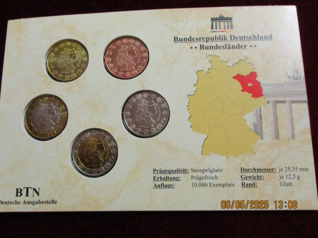  Satz Medaillen im Blister BRD Brandenburg / 3   