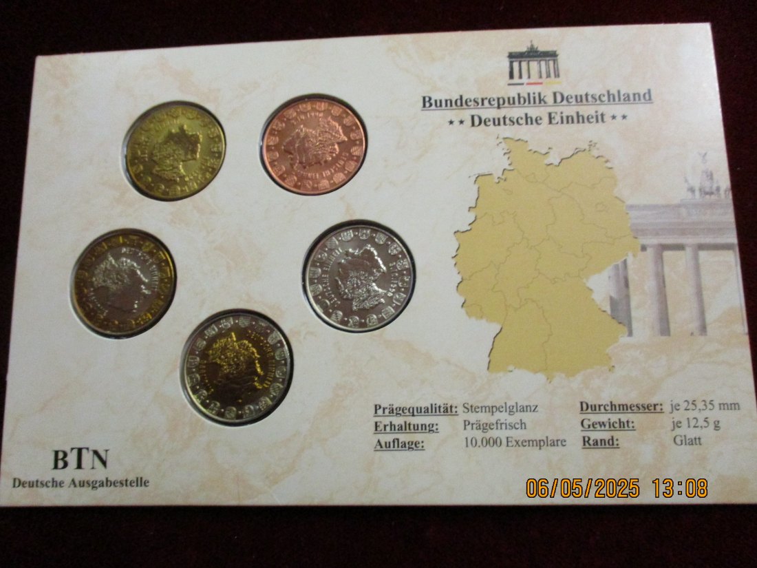  Satz Medaillen im Blister BRD Deutsche Einheit / 3   