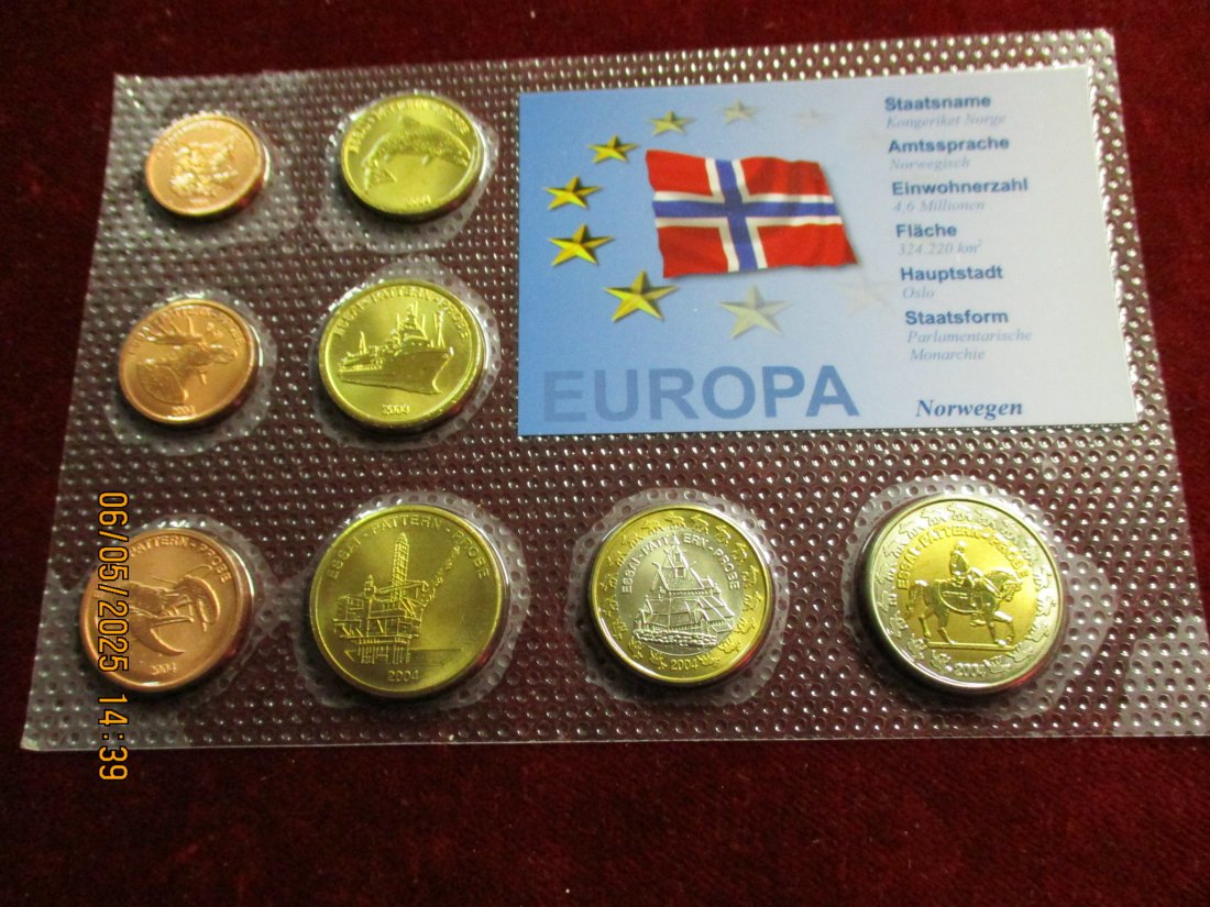  Münzen Probe Norwegen siehe Foto /1   