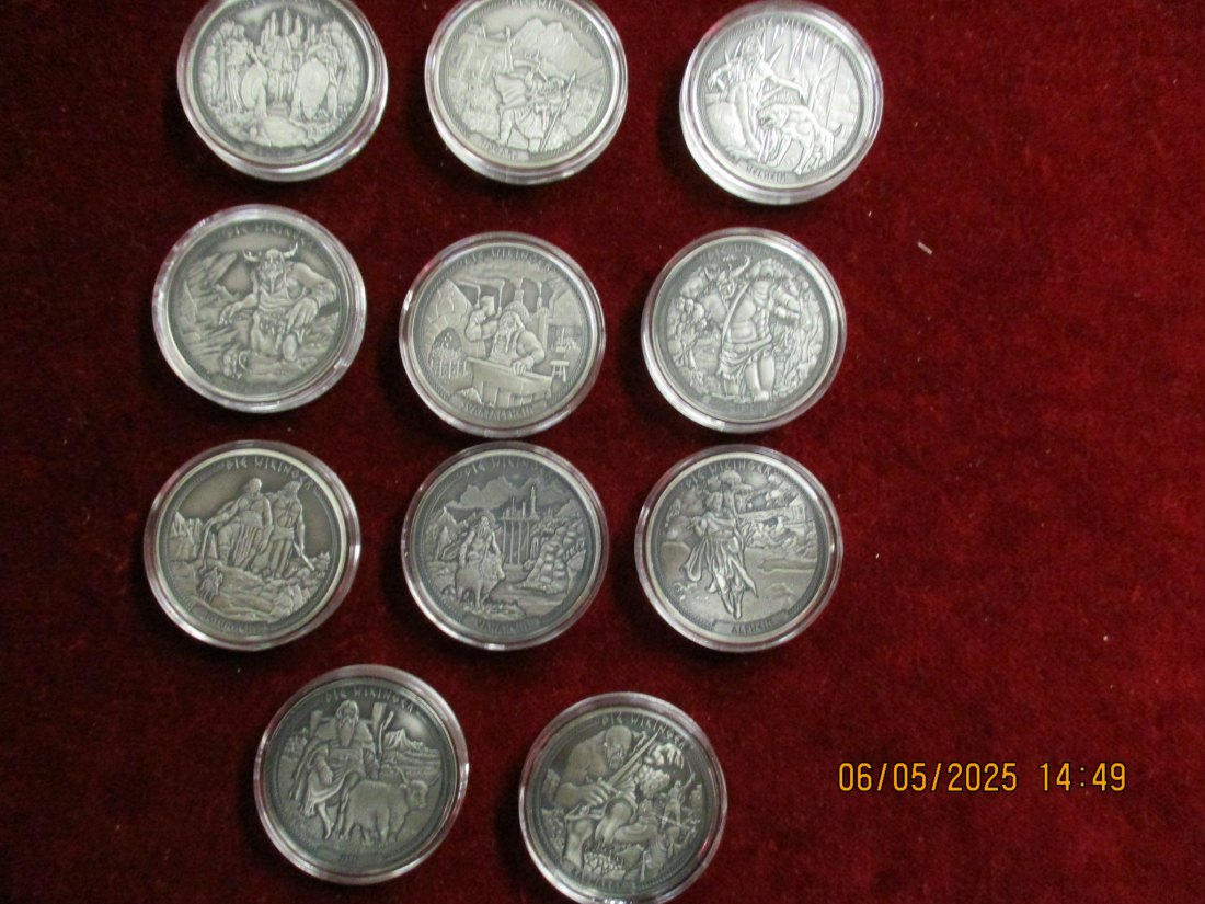  11 Silbermedaillen 333er Silber Die Wikinger Ca. 53,69g fein - 1101273 / 1   
