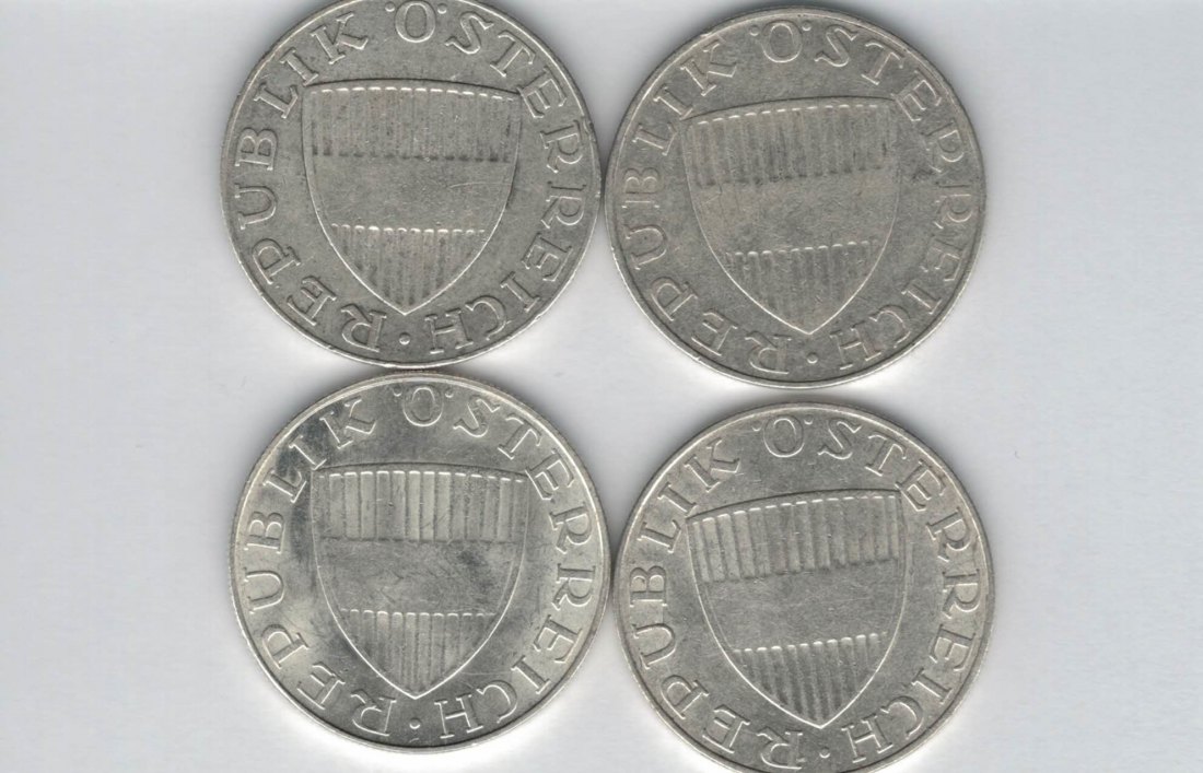 10 Schilling 1957 1958 1959 1965 Ag silber á 4,8g fein Österreich 2. Republik Spittalgold9800 (4785)   