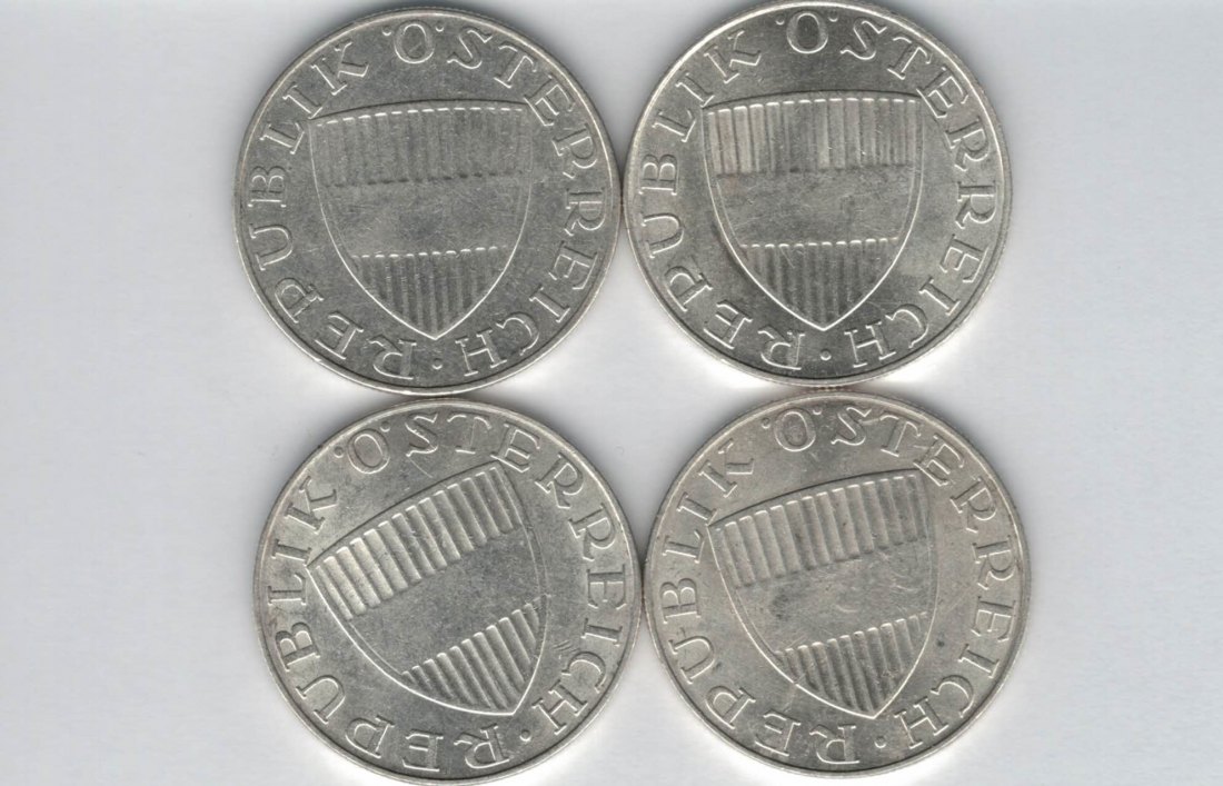  10 Schilling 1966 1967 1968 1969 Ag silber á 4,8g fein Österreich 2. Republik Spittalgold9800 (4785)   