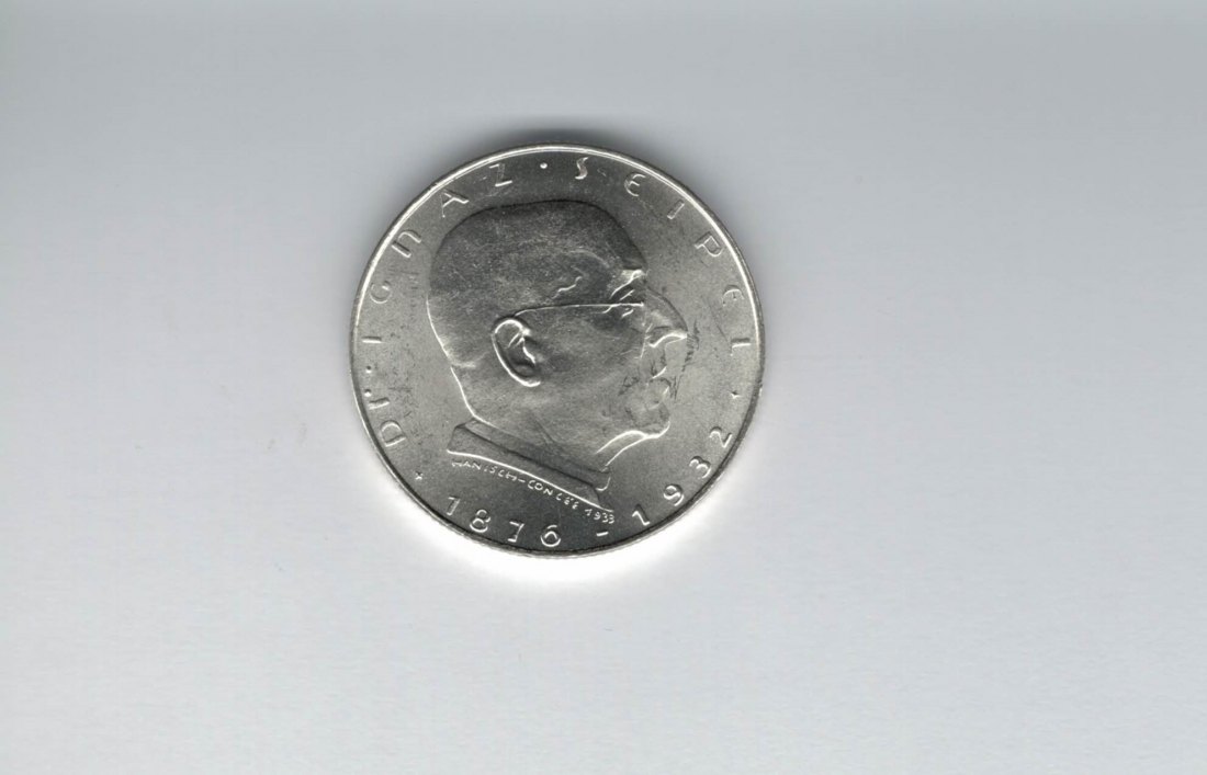  2 Schilling 1932 Ignaz Seipel 7,68g fein Ag 1. Rep Österreich Spittalgold9800 (2074/5   