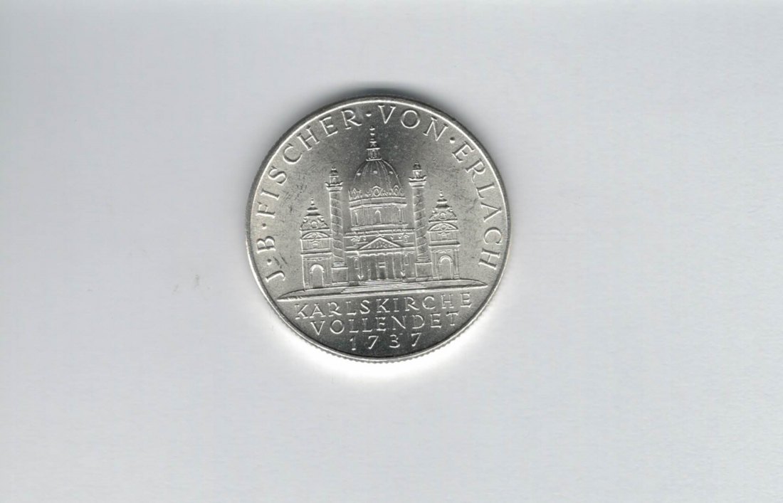  2 Schilling 1937 J.S. Fischer von Erlach 7,68g fein Ag 1. Rep Österreich Spittalgold9800 (2074/9   